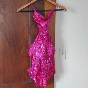 Lucy in the Sky Fuchsia Sequin Party Dress